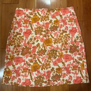 LOFT Multicolor Floral Pencil Skirt